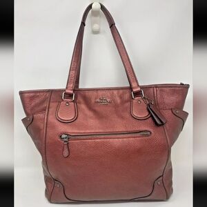 Coach Burgundy Leather Tote Bag